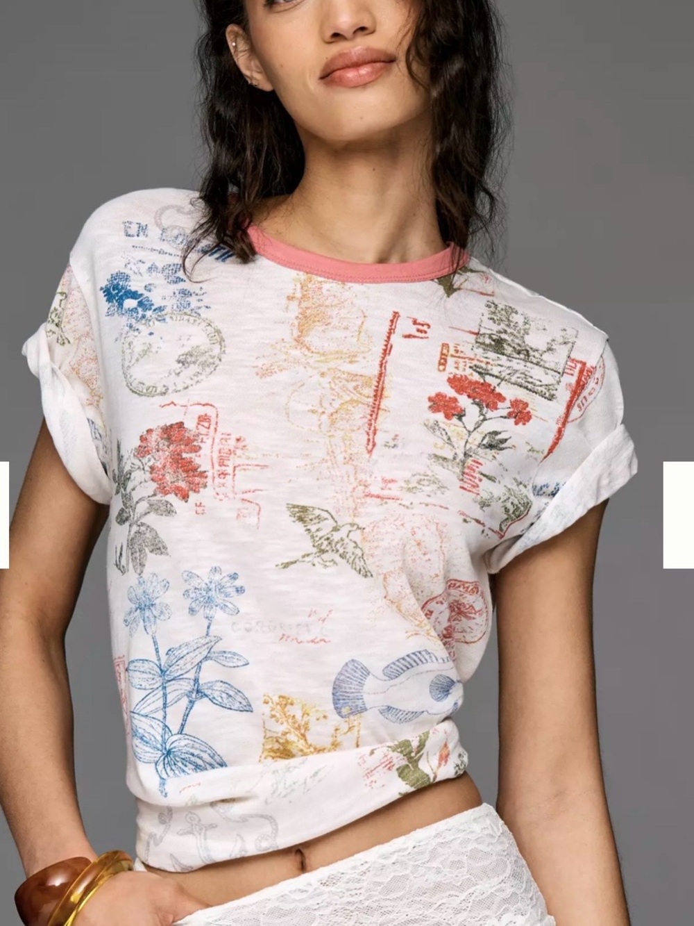 Pilcro Anthropologie Vintage Floral Tee
